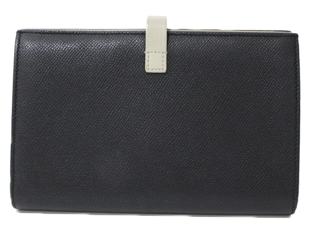 Celine Wallet Beige Strap Long Overd Bicolor Black